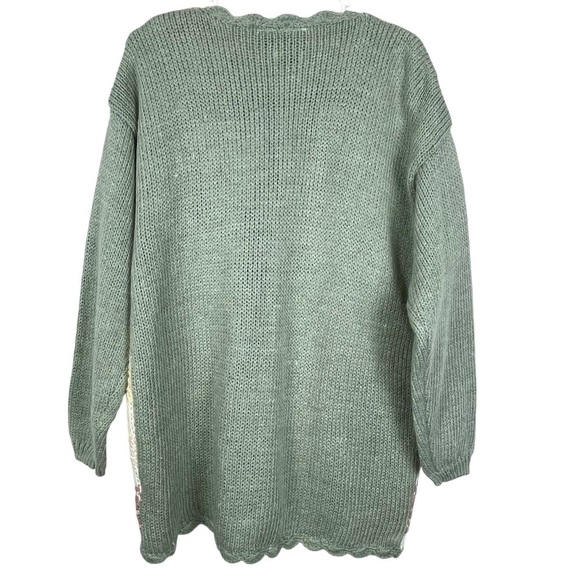 Vintage 80's Classic Elements Hand Knitted Floral Cottagecore Cardigan Like New! - Picture 2 of 12